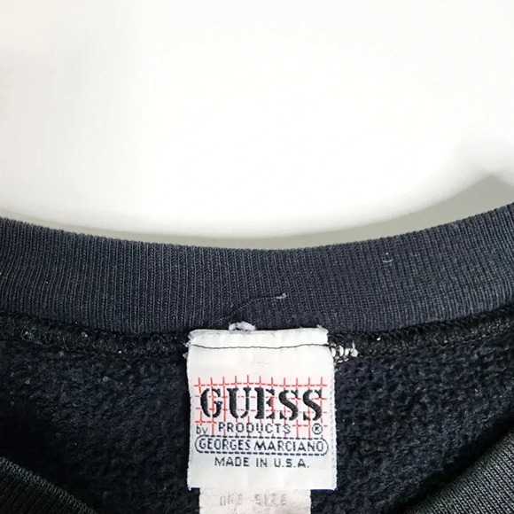 Vintage Guess First Class Sweatshirt Spellout Size Medium Distressed USA - Picture 6 of 10